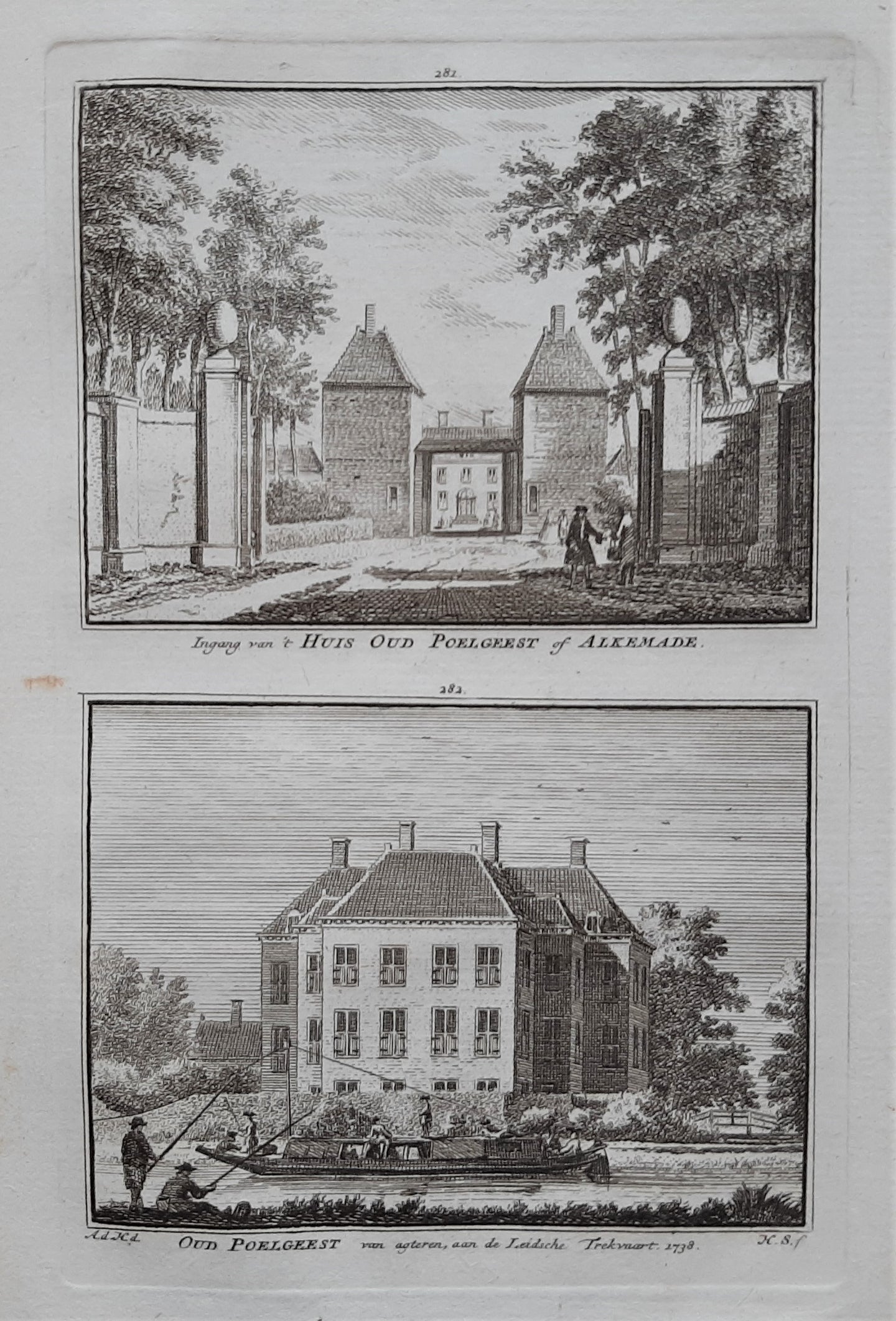 Oegstgeest Huis Oud Poelgeest of Alkemade - H Spilman - ca. 1750