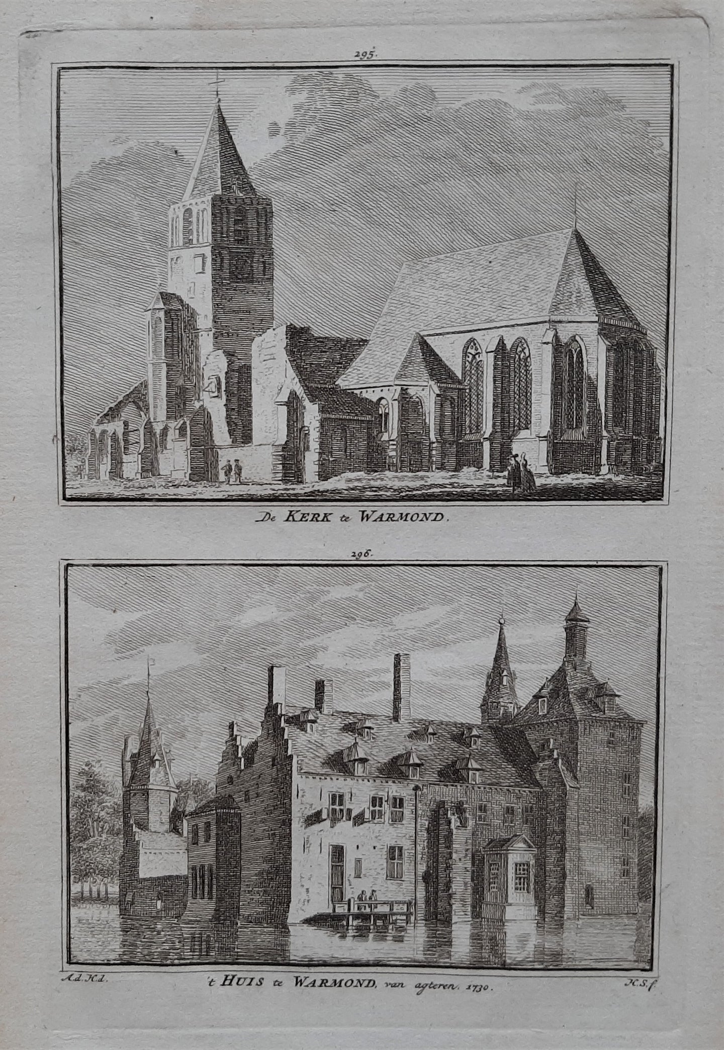 Warmond Kerk en Huis - H Spilman - ca. 1750