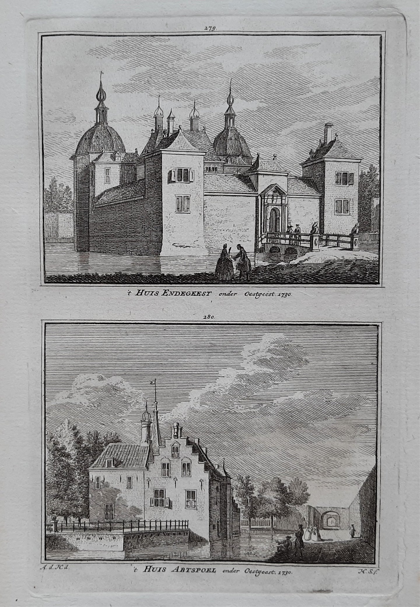 Oegstgeest Endegeest en Abtspoel - H Spilman - ca. 1750