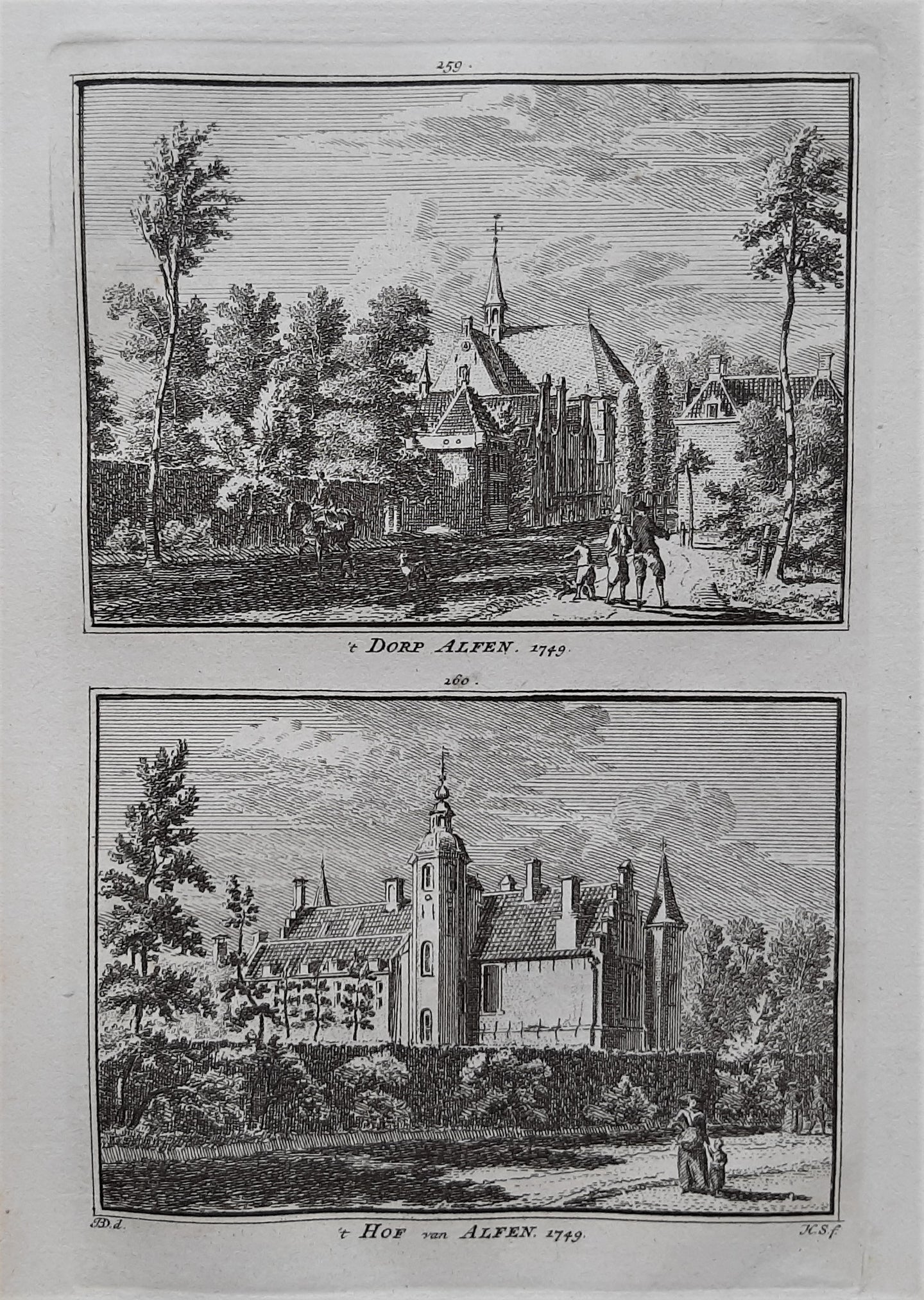 Alphen a/d Rijn Dorp en Hof - H Spilman - ca. 1750