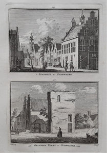 Oudewater Stadhuis en gevangentoren - H Spilman - ca. 1750