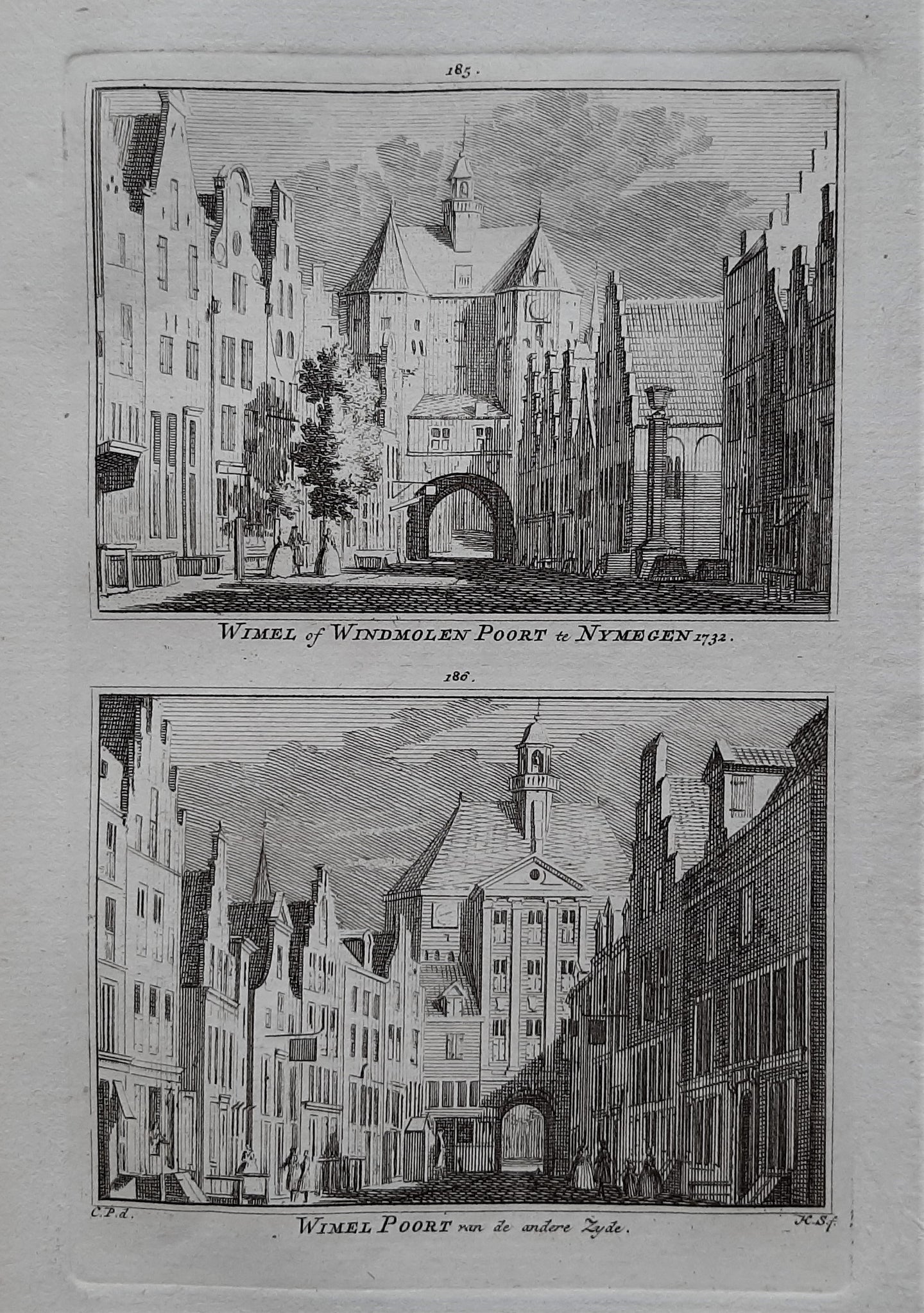 Nijmegen Wimel of Windmolenpoort - H Spilman - ca. 1750