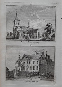 Asten Kerk en Huis - H Spilman - ca. 1750