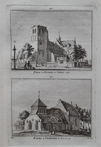 Deurne Kerk te Deurne en kapel te Vlierden - H Spilman - ca. 1750