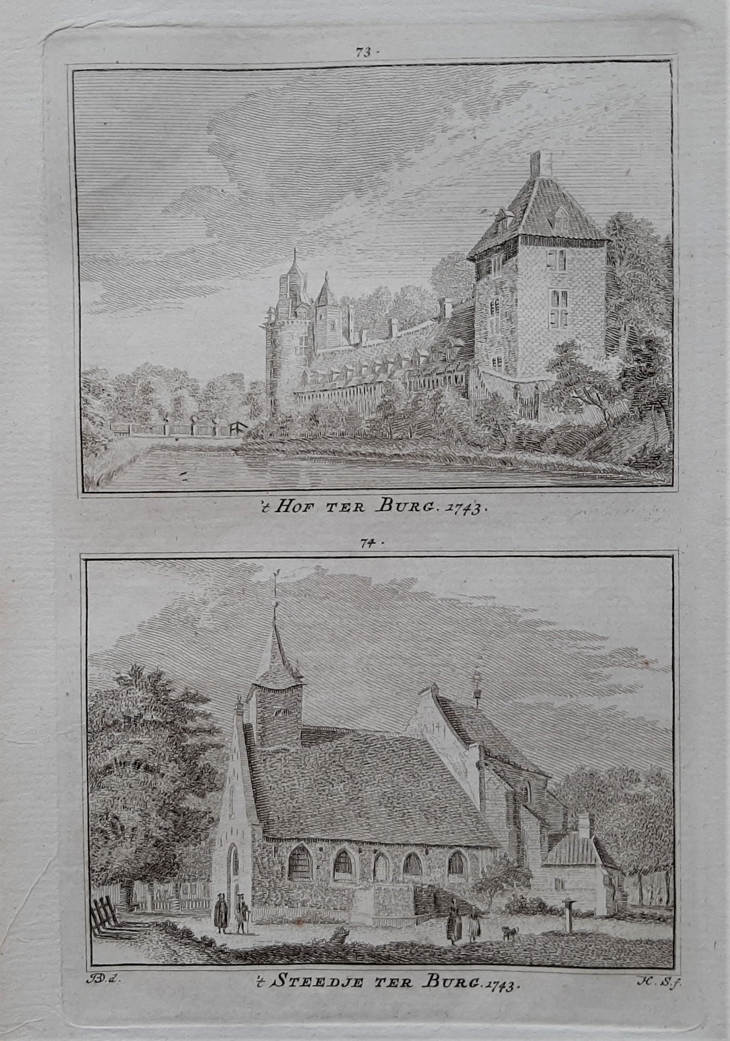 Terborg Hof en stadje - H Spilman - ca. 1750