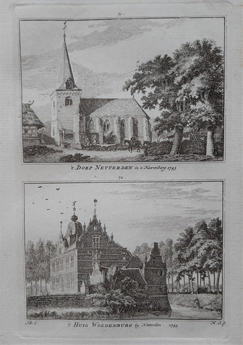 Netterden Twee gezichten op een blad - H Spilman - ca. 1750