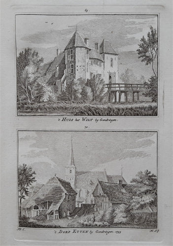 Etten Huis het Wilt en dorp - H Spilman - ca. 1750