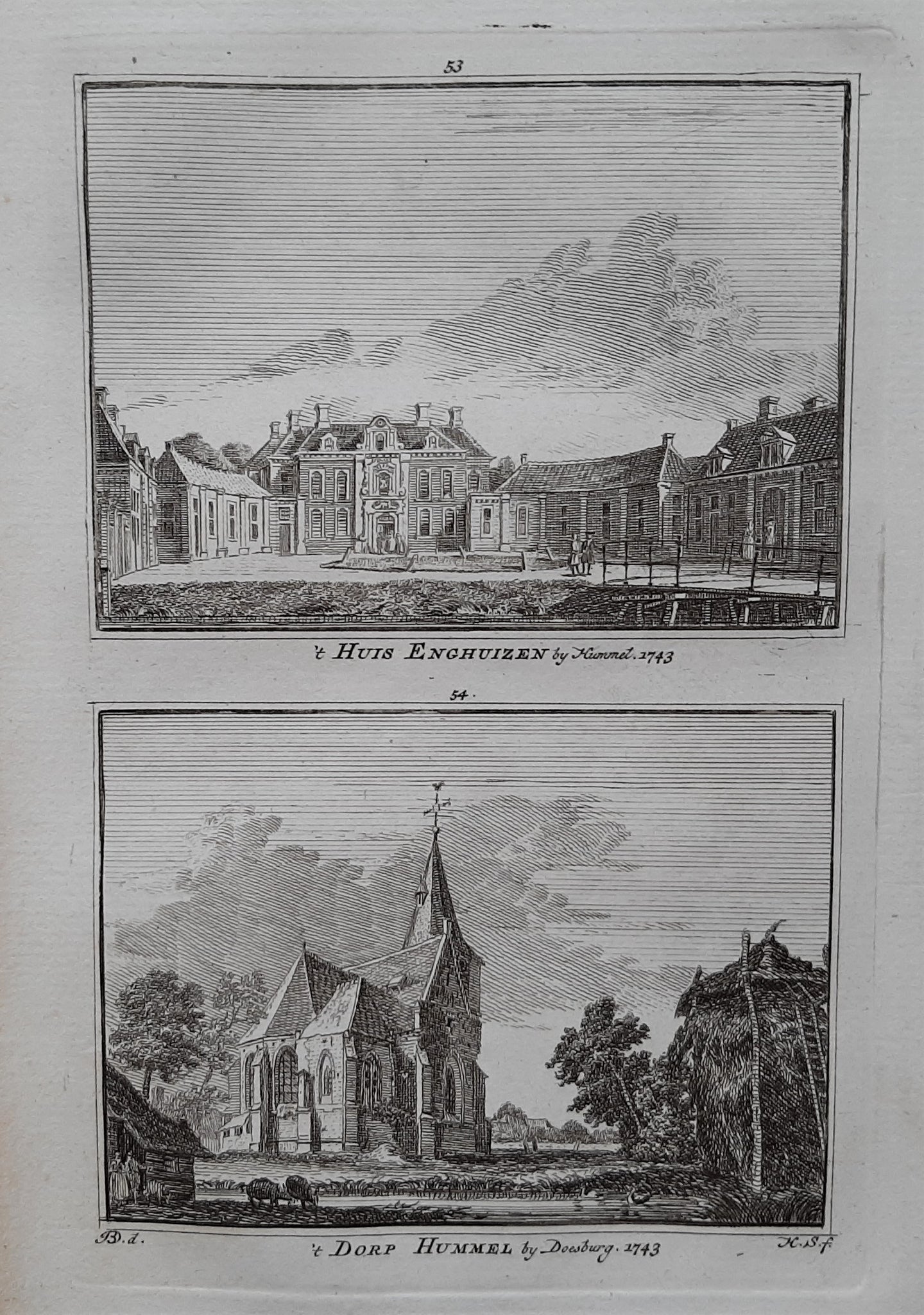Hummelo Enghuizen en dorp - H Spilman - ca. 1750