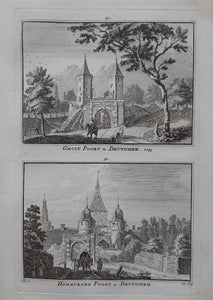 Doetinchem Gruit- en Homburgerpoort - H Spilman - ca. 1750