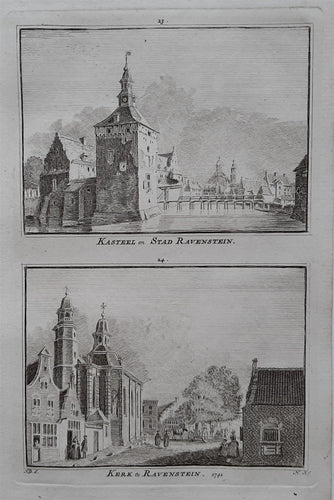 Ravenstein Twee gezichten op een blad - H Spilman - ca. 1750