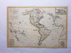 Amerika Noord- en Zuid-Amerika Americas North and South America - R Bonne / A Basset - 1828