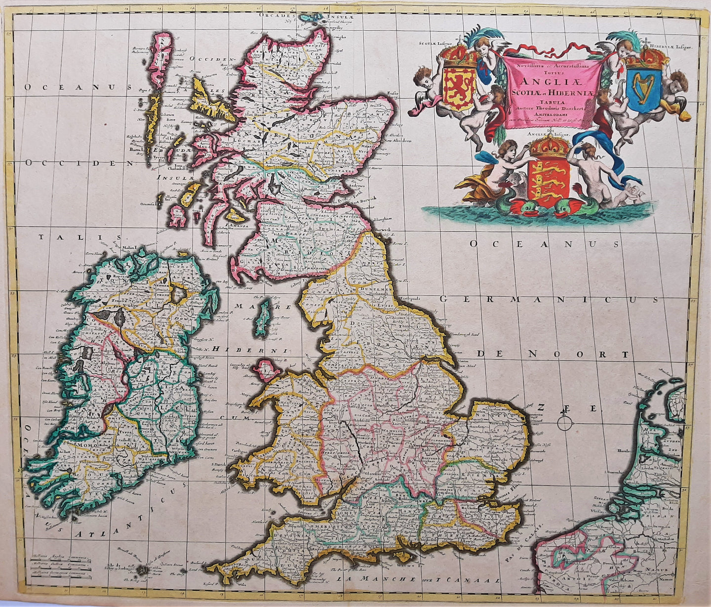 Groot Brittannië Ierland British Isles Great Britain Ireland - J Danckerts - ca. 1690