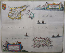 Load image in Gallery view, Britse Eilanden Guernsey Jersey British Isles Channel Islands - J Blaeu - 1662