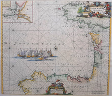 Afbeelding in Gallery-weergave laden, Spanje Frankrijk zeekaart Spain France sea chart - Reinier &amp; Josua Ottens - ca 1730