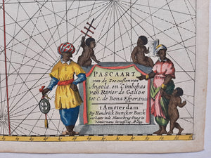 AFRIKA Zeekaart Zuidwest Afrika en Kaap de Goede Hoop - Hendrick Doncker - 1659
