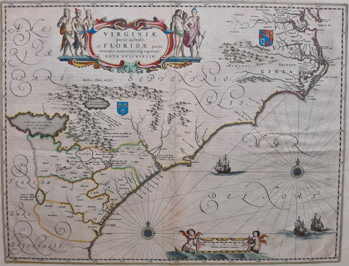 Amerika Noord-Amerika east coast Virginia Florida North America - Joan Blaeu - 1664