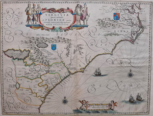 Amerika Noord-Amerika east coast Virginia Florida North America - Joan Blaeu - 1664