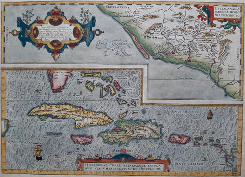 Cuba Hispaniola Mexico - A Ortelius - 1579