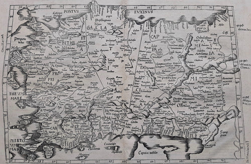 Klein Azië Turkije Asia Minor Turkey Ptolemy map - C Ptolemaeüs / L Fries - 1541