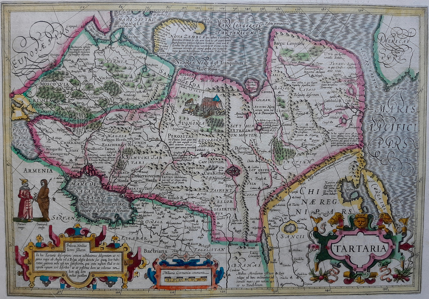 Rusland Noordelijk deel China Korea 'Tartaria' - J Hondius / H Hondius - 1633