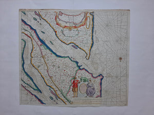 Frankrijk Bordeaux zeekaart France sea chart Bordeaux region - J van Keulen - ca 1700