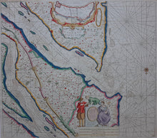 Load image in Gallery view, Frankrijk Bordeaux zeekaart France sea chart Bordeaux region - J van Keulen - ca 1700