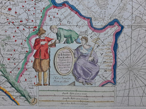 Frankrijk Bordeaux zeekaart France sea chart Bordeaux region - J van Keulen - ca 1700