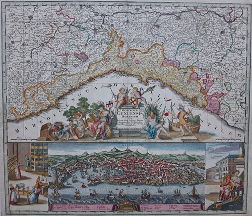 Italië Ligurië Genua Italy Liguria Genoa - M Seutter - circa 1730