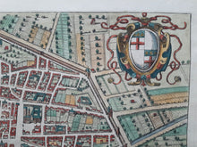 Load image in Gallery view, Italië Bologna Stadsplattegrond in vogelvluchtperspectief - G Braun &amp; F Hogenberg - 1588