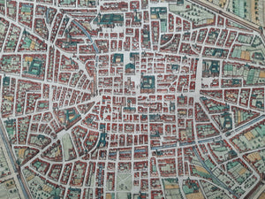 Italië Bologna Stadsplattegrond in vogelvluchtperspectief - G Braun & F Hogenberg - 1588