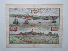 Load image in Gallery view, Denemarken Denmark Helsingør Ribe - G Braun &amp; F Hogenberg - 1623