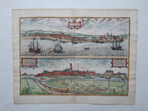 Denemarken Denmark Helsingør Ribe - G Braun & F Hogenberg - 1623