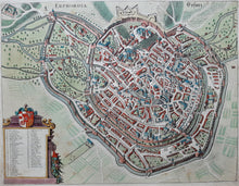 Afbeelding in Gallery-weergave laden, Duitsland Erfurt Germany Stadsplattegrond in vogelvluchtperspectief - J Janssonius - 1657