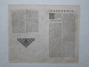 Duitsland Erfurt Germany Stadsplattegrond in vogelvluchtperspectief - J Janssonius - 1657