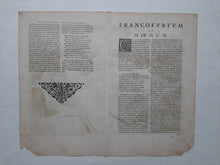Load image in Gallery view, Duitsland Frankfurt am Main Germany Stadsplattegrond in vogelvluchtperspectief - G Braun &amp; F Hogenberg / J Janssonius - 1657