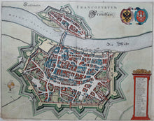 Afbeelding in Gallery-weergave laden, Duitsland Frankfurt am Main Germany Stadsplattegrond in vogelvluchtperspectief - J Janssonius - 1657