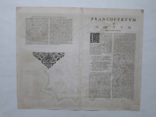 Afbeelding in Gallery-weergave laden, Duitsland Frankfurt am Main Germany Stadsplattegrond in vogelvluchtperspectief - J Janssonius - 1657