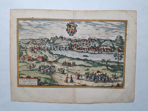 Belarus Grodno (Hrodna) Wit-Rusland Vogelvluchtperspectief - G Braun & F Hogenberg - 1575