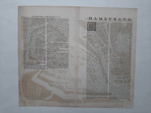 Afbeelding in Gallery-weergave laden, Duitsland Hamburg Stadsplattegrond in vogelvluchtperspectief Germany - G Braun &amp; F Hogenberg / J Janssonius - 1657