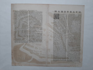 Duitsland Hamburg Stadsplattegrond in vogelvluchtperspectief Germany - G Braun & F Hogenberg / J Janssonius - 1657