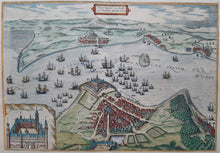Afbeelding in Gallery-weergave laden, Denemarken Zweden Sont Helsingør Landskrona Helsingborg - G Braun &amp; F Hogenberg - 1588