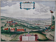 Afbeelding in Gallery-weergave laden, Oostenrijk Kasteel Liechtenstein Wenen Austria Burg Liechtenstein Vienna - J Janssonius - 1657