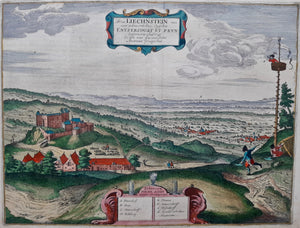 Oostenrijk Kasteel Liechtenstein Wenen Austria Burg Liechtenstein Vienna - J Janssonius - 1657