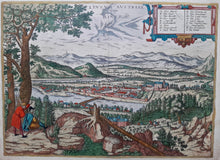 Load image in Gallery view, Oostenrijk Linz Austria - G Braun &amp; F Hogenberg / J Janssonius - 1657