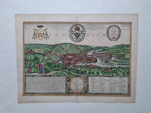 België Luik in vogelvluchtperspectief Belgium Liège - G Braun & F Hogenberg - 1572