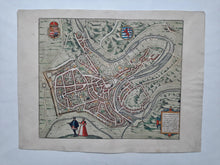 Afbeelding in Gallery-weergave laden, Luxemburg Stadsplattegrond in vogelvluchtperspectief - G Braun &amp; F Hogenberg - 1588
