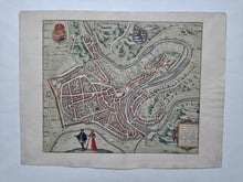 Load image in Gallery view, Luxemburg Stadsplattegrond in vogelvluchtperspectief - G Braun &amp; F Hogenberg - 1588