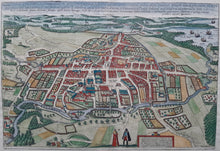 Load image in Gallery view, Denemarken Odense Stadsplattegrond in vogelvluchtperspectief - G Braun &amp; F Hogenberg - 1623
