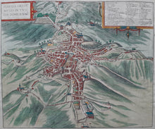 Load image in Gallery view, Italië Perugia Stadsplattegrond in vogelvluchtperspectief - G Braun &amp; F Hogenberg - 1617