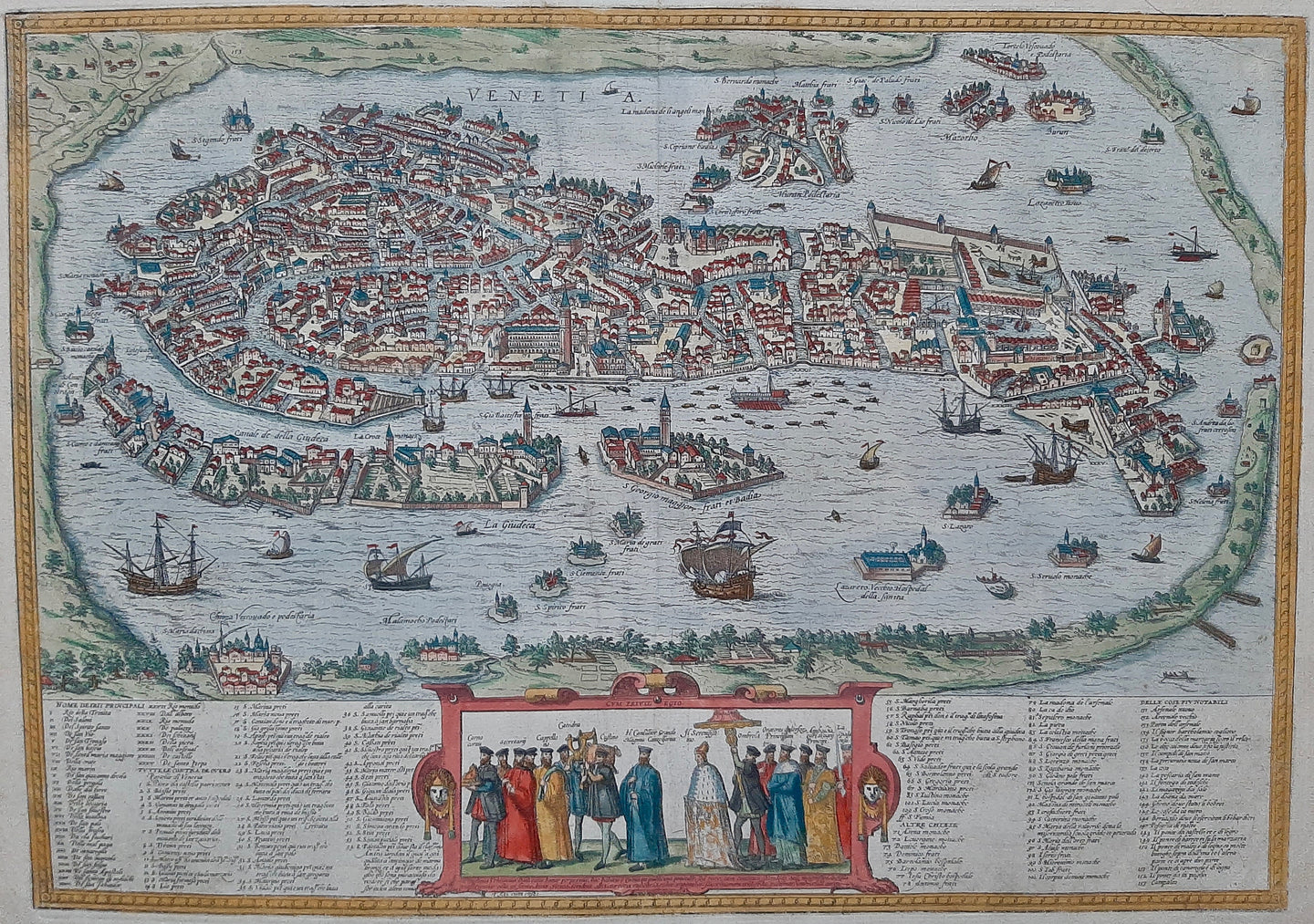Italy Venetië Venice bird's-eye view - G Braun & F Hogenberg - 1575